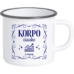 Korpo ciacho - kubek emaliowany na prezent