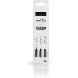 COPIC Multiliner Set Black, 3 pisaki o 3