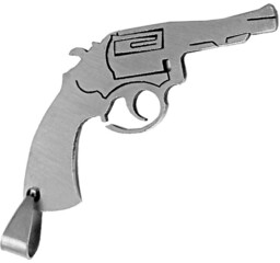 Przywieszka ze stali chirugicznej rewolwer pistolet