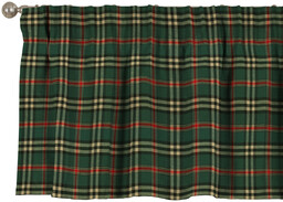 Lambrekin na taśmie marszczącej, zielono-czerwona kratka, 260 x
