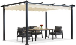 Pergola tarasowa Barbados 3x3 m Garden Point antracyt-beż