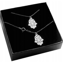 Komplet RĘKA FATIMY HAMSA talizman na szczęście