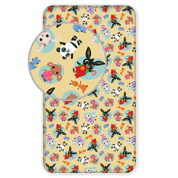 Jerry Fabrics Prześcieradło bawełniane z gumką 90x200 Króliczek