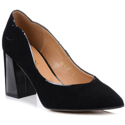 Buty damskie szpilki skórzane zamsz Sagan 4610-37