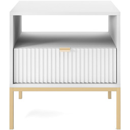 Szafka nocna Nova biała (S54), fronty ryflowana,