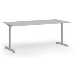 Biurko PRIMO BETA, 180x90 cm, szara podstawa, szary