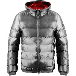 Givova Master krótka kurtka puchowa, Jasnoszary/czerwony, L