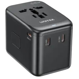 Unitek P1122ABK01 EU/US/UK/AUS PowerDelivery 65W Ładowarka podróżna