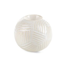 Eurofirany Świecznik ceramiczny Romina 10x10x9 kremowy 01