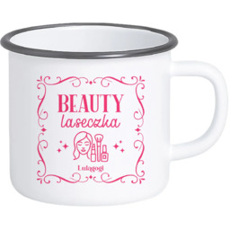 Beauty Laseczka - kubek emaliowany na prezent
