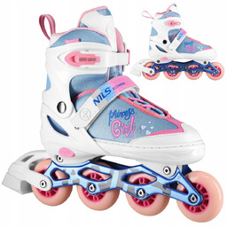 Łyżworolki Regulowane 2w1 Rolki 35-38 Rekreacyjne Dziecięce ABEC-7
