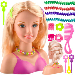 Głowa Lalki do Stylizacji Fryzur + Akcesoria