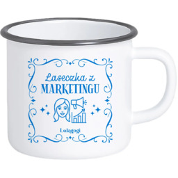 Laseczka z marketingu - kubek emaliowany na prezent