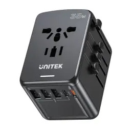 Unitek P1121ABK01 EU/US/UK/AUS PowerDelivery 35W Ładowarka podróżna