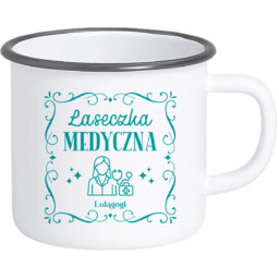 Laseczka medyczna - kubek emaliowany na prezent