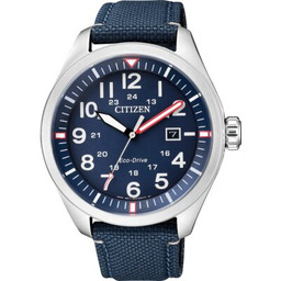 CITIZEN Zegarek Eco-Drive Military AW5000-16L Stalowo-niebieski