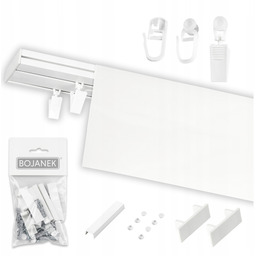 Karnisz Sufitowy Podwójny z Maskownicą Szyna Pcv Biała