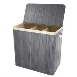 KOSZ NA PRANIE Z BAMBUSA 150L 3 KOMORY