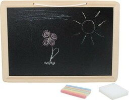 Small Foot - Wooden Chalkboard with Colored Crayon