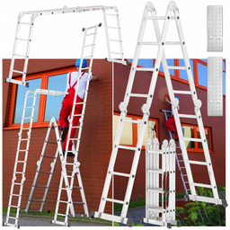 Drabina Przegubowa Aluminiowa Składana Wielofunkcyjna 4x4 7 Pozycji