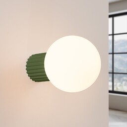 Lampa Ścienna SOLLUX LIGHTING, ORBI, ściemnialny, zielony, łazienka,