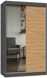 Szafa przesuwna z lustrem, Iga, 120x61x200 cm, antracyt,