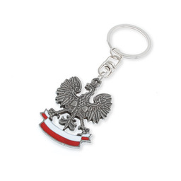 PATRIOTYCZNY BRELOK Z ORŁEM styl wojskowy kolor biały