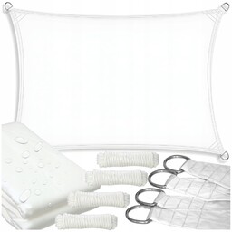 Żagiel przeciwsłoneczny ogrodowy wodoodporny biały wytrzymały mocny 5