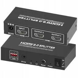Aktywny rozdzielacz Splitter HDMI 2.0 1x2 EDID+IR