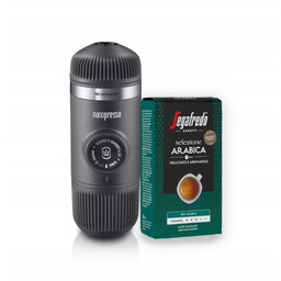 Podróżny ekspres Nanopresso kawa mielona Segafredo Selezione Arabica