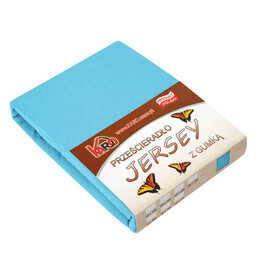 KARO Prześcieradło jersey z gumką 200x200 turkusowe 030