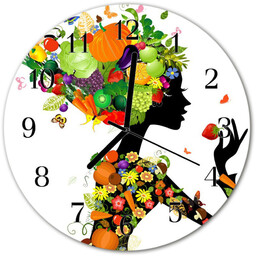 Zegar szklany okrągły Sztuka