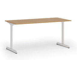 Biurko PRIMO BETA, 160x80 cm, biała podstawa, buk