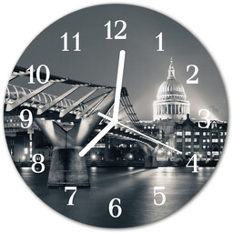 Zegar szklany okrągły Miasto