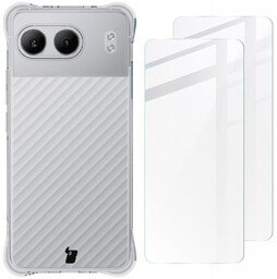 Bizon Etui + 2x szkło hartowane Case Clear