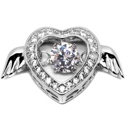 Zawieszka Srebrna Serduszko z Cyrkoniami