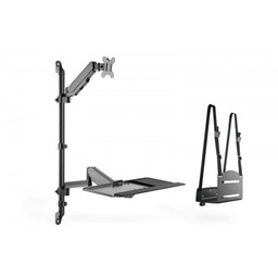 Ramię naścienne pojedyncze DIGITUS LCD+klawiaturamax.32"max. 8kg uchyl.-obrot.