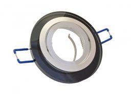 Oprawa sufitowa okrągła ruchoma MR16/GU10 czarna szklana