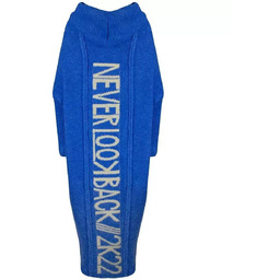 Długi kardigan Sweter z wełną Ciepły Napis NEVER