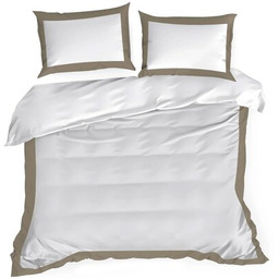 EUROFIRANY Pościel Laura 160 x 200 cm Biało-jasnobrązowy