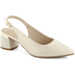 Sandały damskie eleganckie pełne w szpic perłowe Sergio