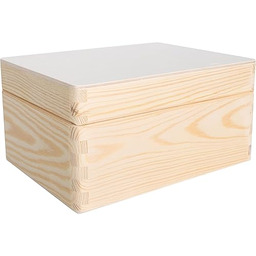 Creative Deco Duża Drewniana Skrzynia do Przechowywania Niepomalowana