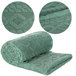 Koc 150 x 200 Design Mikrofibra Warkocz Mięta