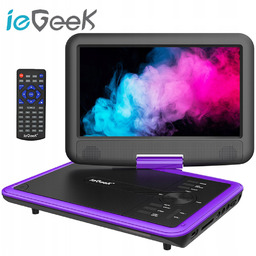 ieGeek PRZENOŚNY SAMOCHODOWY ODTWARZACZ DVD 9'' LCD FIOLETOWY