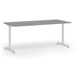 Biurko PRIMO BETA, 180x90 cm, biała podstawa, grafit
