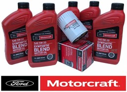 Filtr + olej silnikowy Motorcraft 5W20 SYNTHETIC BLEND