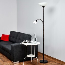 Lampa podłogowa Lindby Elaina, lampka do czytania, kolor