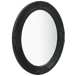 Elior Czarne owalne lustro w rustykalnym stylu L8-P66