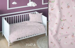 KARO Pościel bawełniana 160x200 króliki różowa dziecięca zapinana