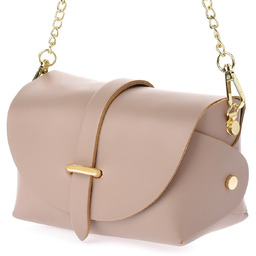 Brudno-różowa torebka skórzana wizytowa kopertówka P45